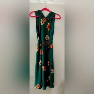 Green Floral midi dress